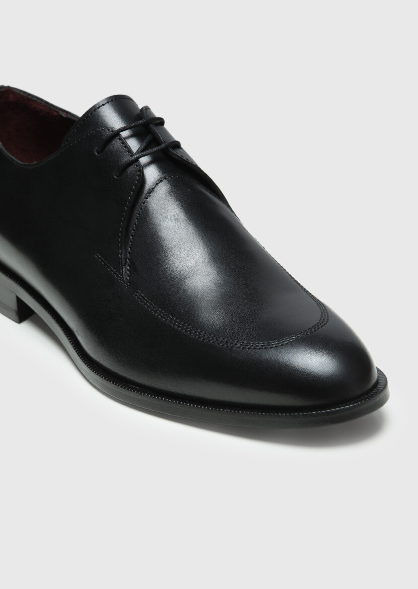 Black Leather Classical Shoes - 2