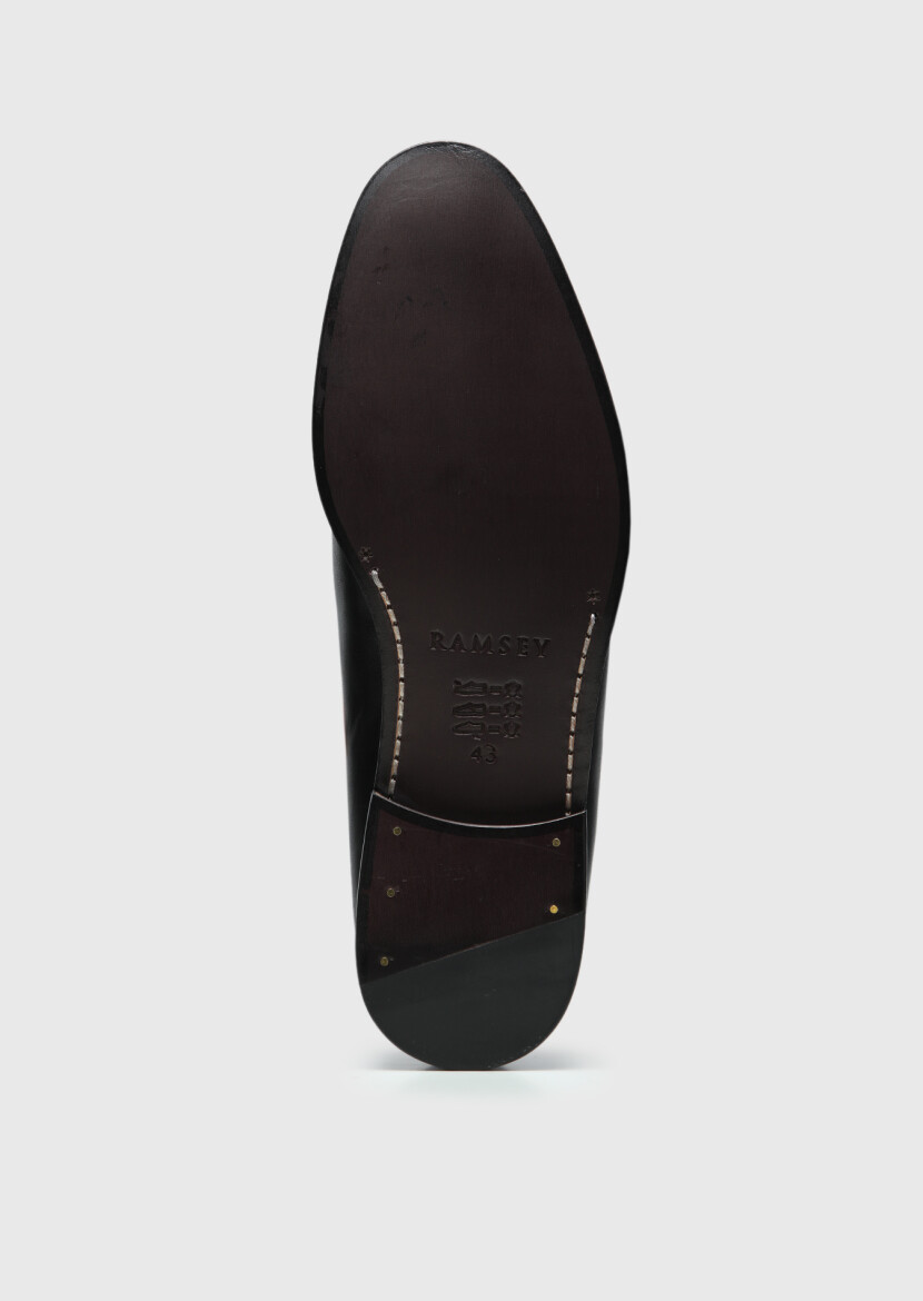 Black Leather Classical Shoes - 4