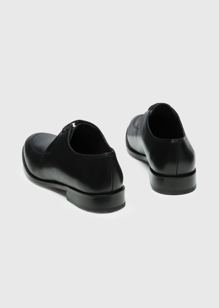 Black Leather Classical Shoes - 5