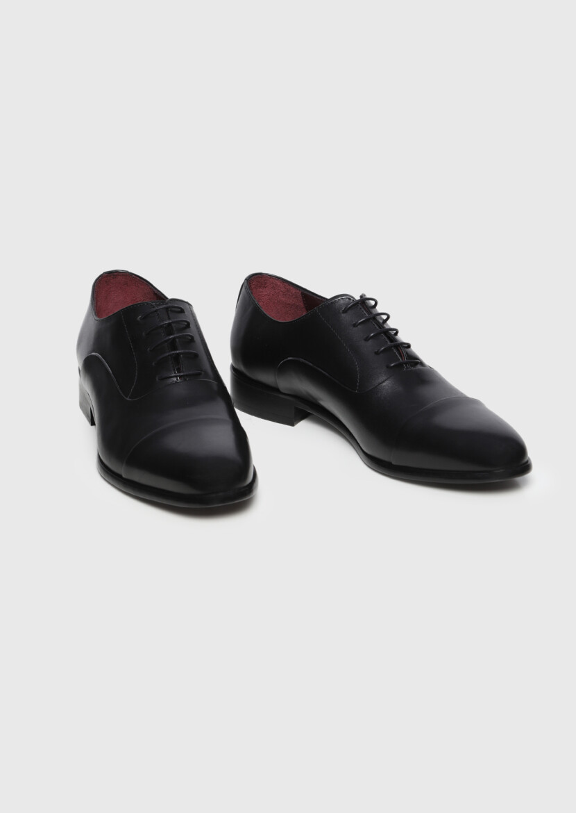 Black Leather Classical Shoes - 3