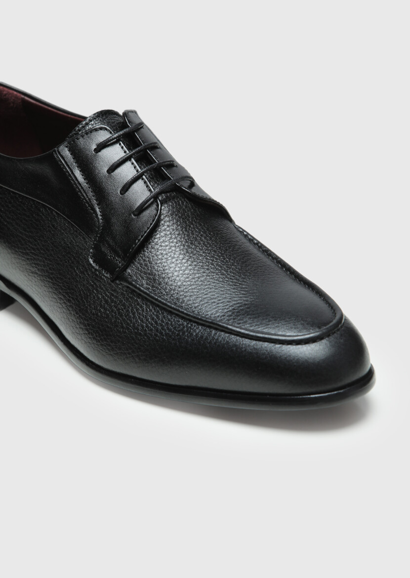 Black Leather Classical Shoes - 2