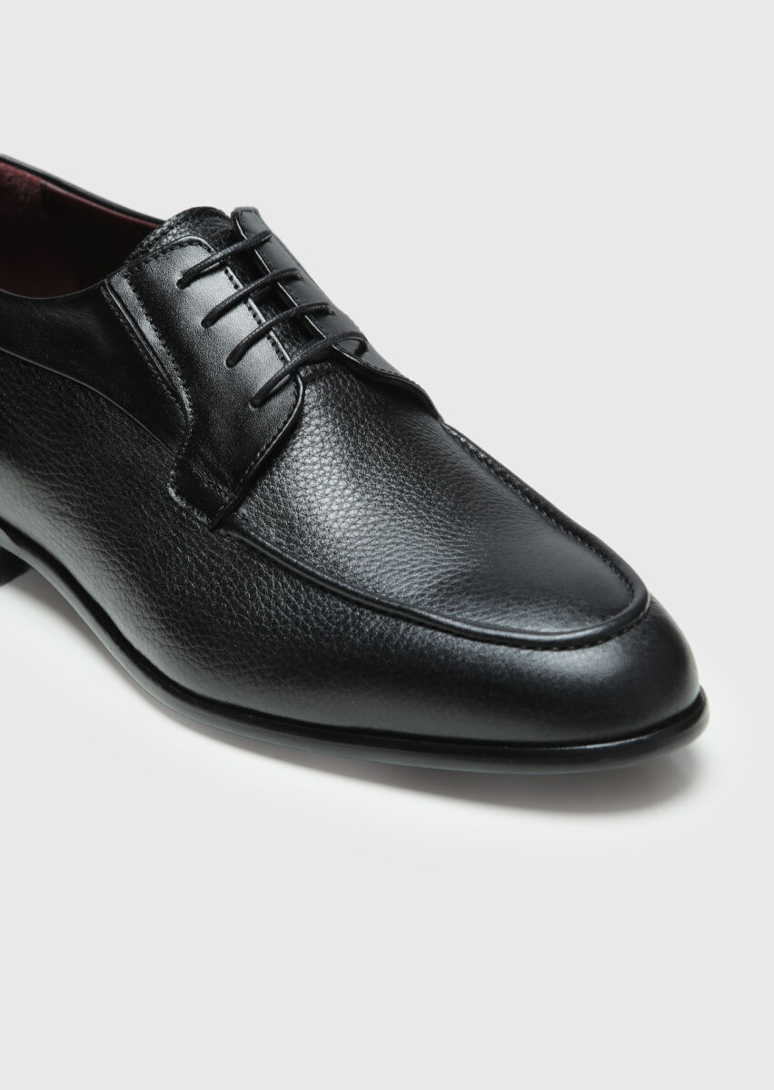 Black Leather Classical Shoes - 2