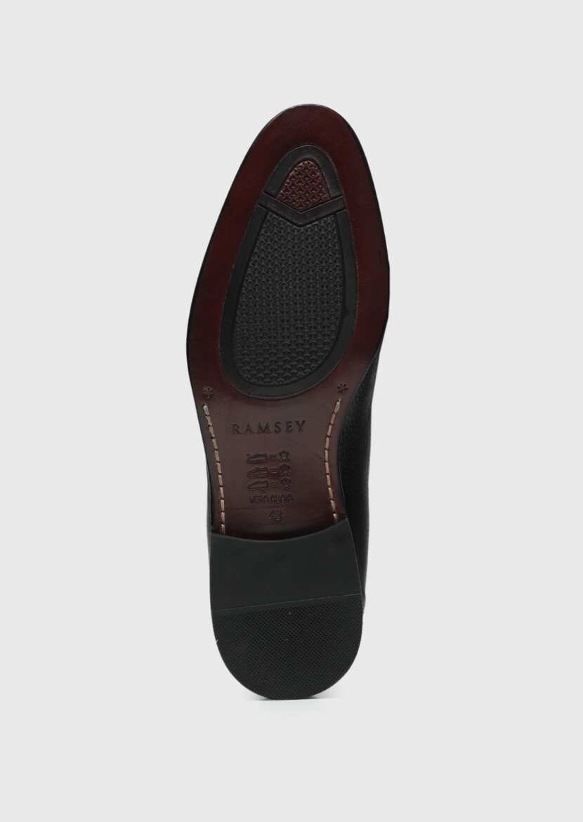 Black Leather Classical Shoes - 4