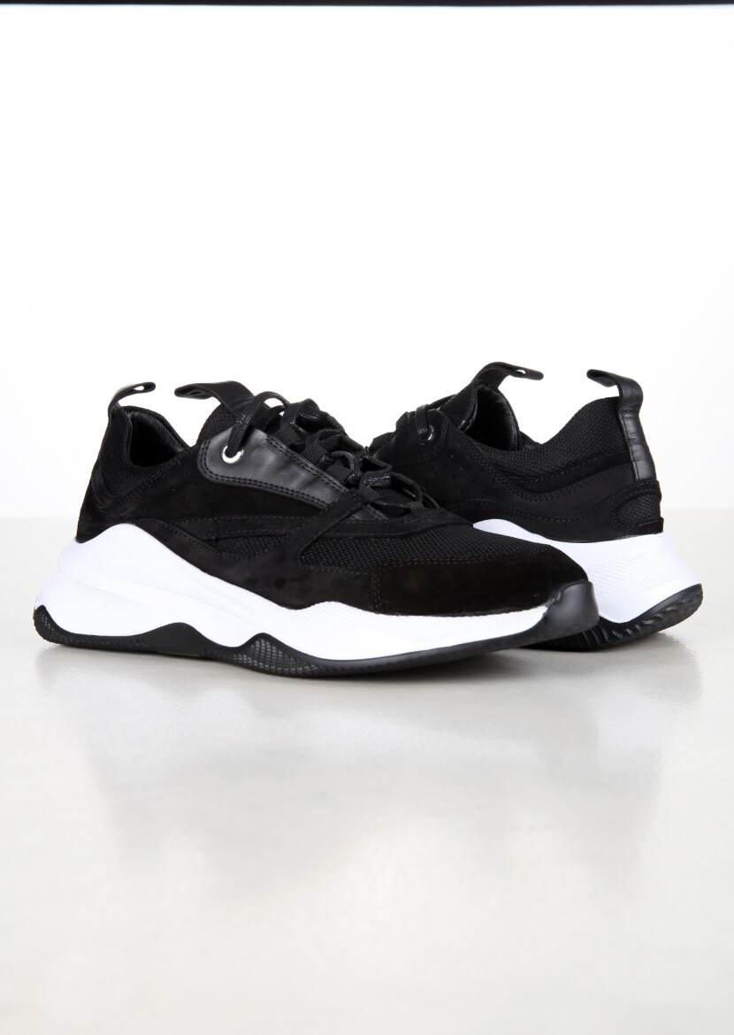 Black Leather Sneaker - 3