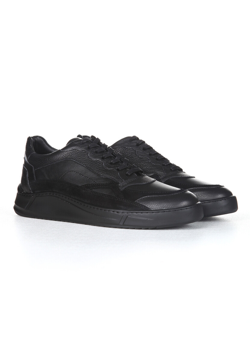 Black Leather Sneaker - 2