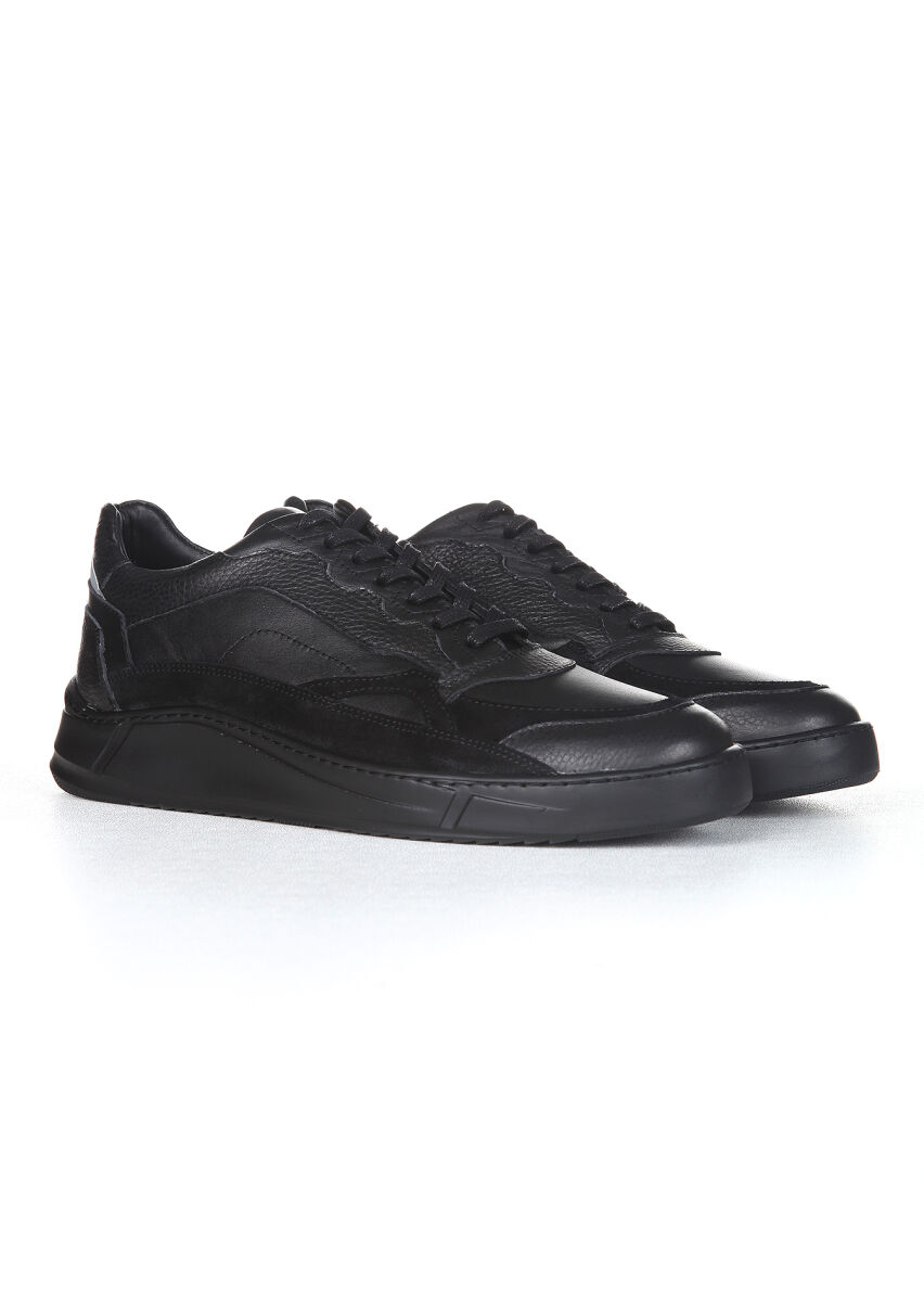 Black Leather Sneaker - 2