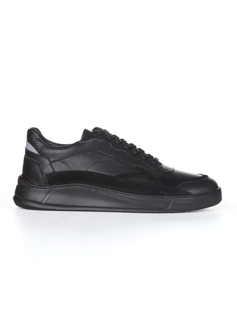 Black Leather Sneaker - 1