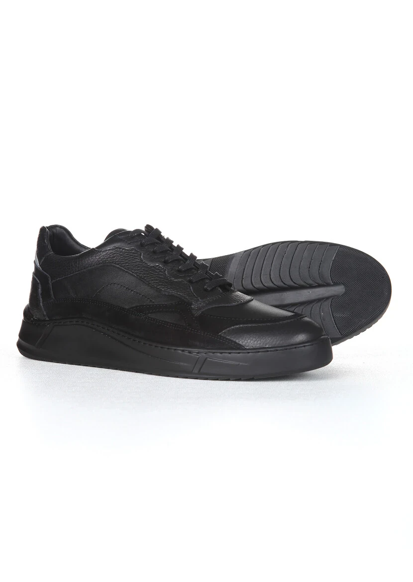 Black Leather Sneaker - 4