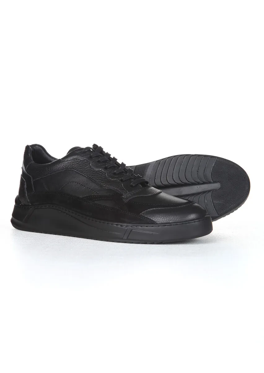 Black Leather Sneaker - 4