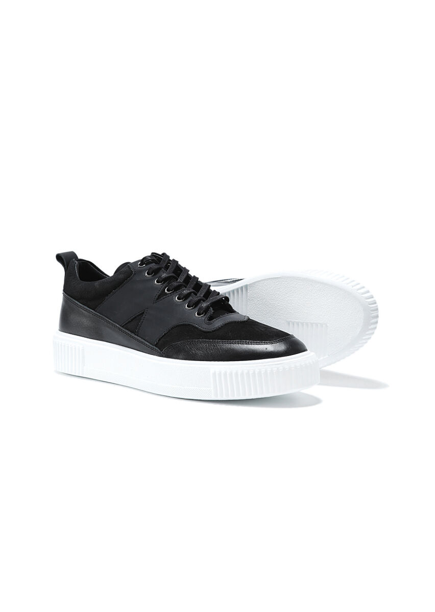 Black Leather Sneaker - 4