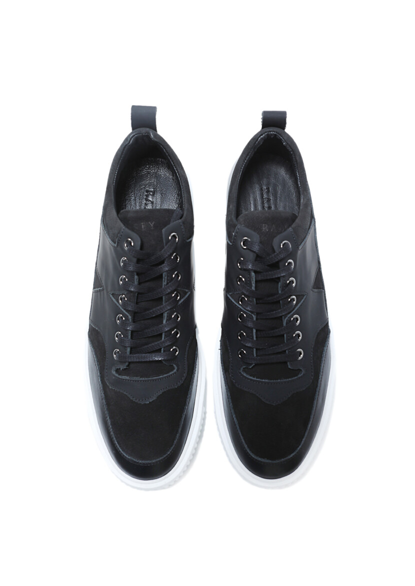 Black Leather Sneaker - 5