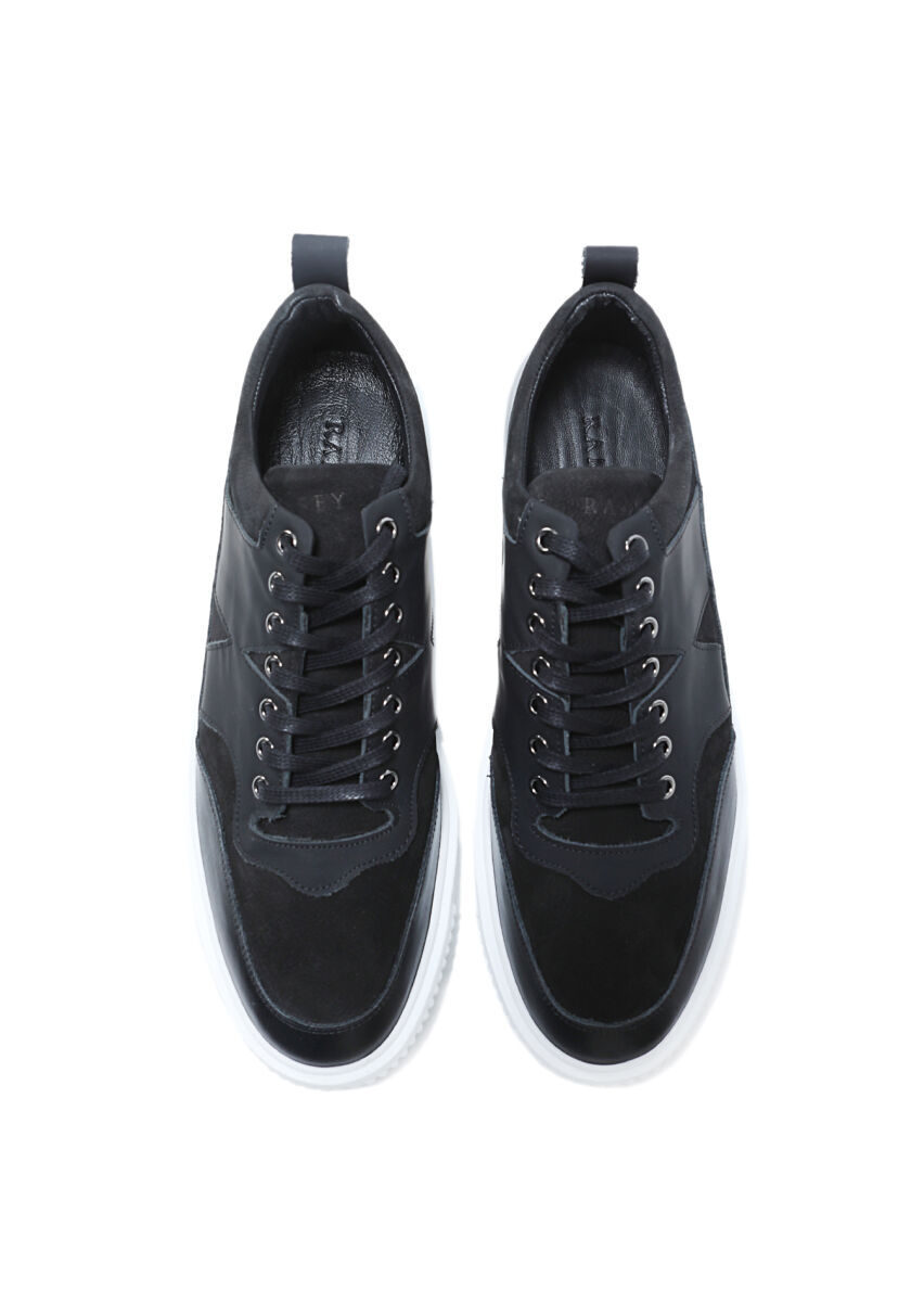 Black Leather Sneaker - 5