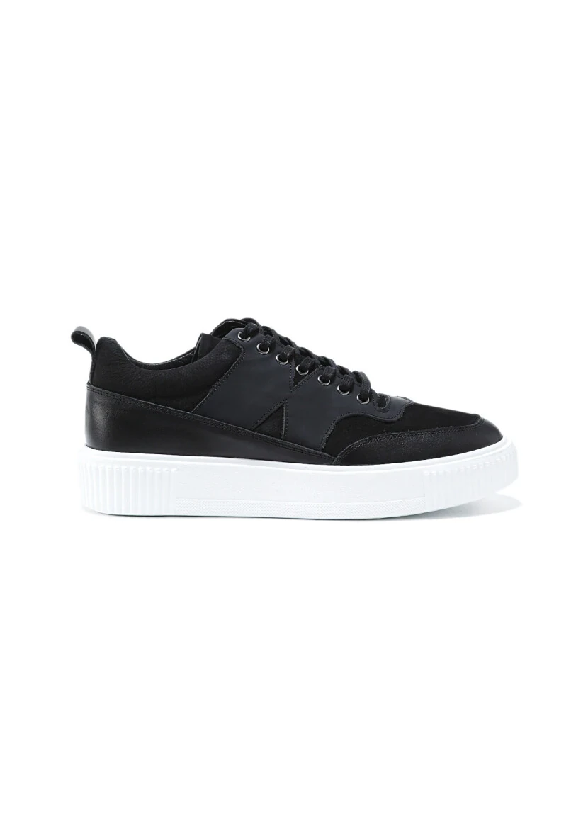 Black Leather Sneaker - 1
