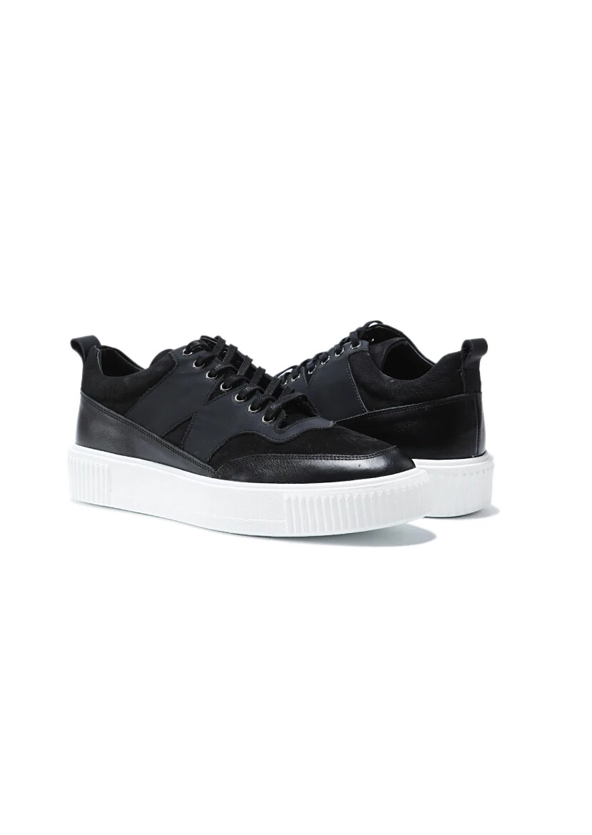 Black Leather Sneaker - 3
