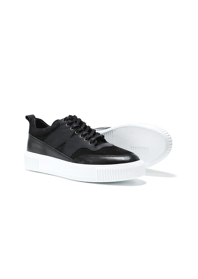 Black Leather Sneaker - 4