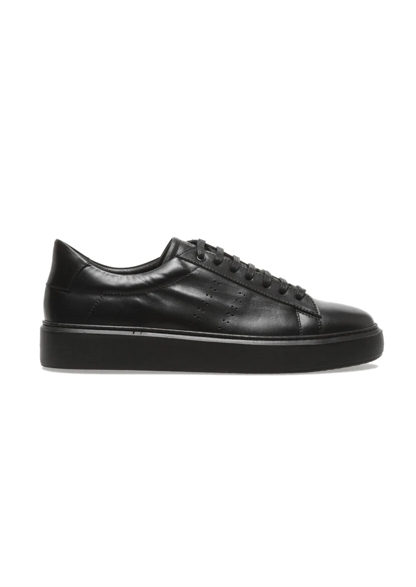 Black Leather Sneaker - 1