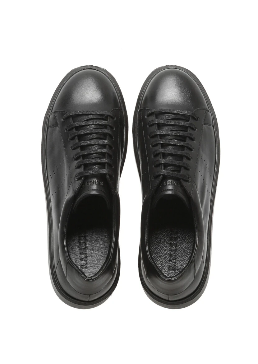 Black Leather Sneaker - 5