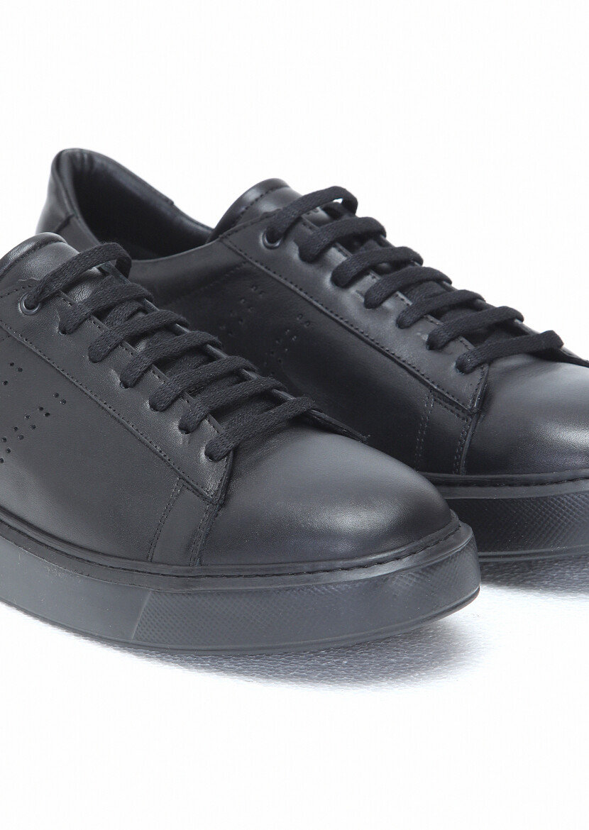 Black Leather Sneaker - 3