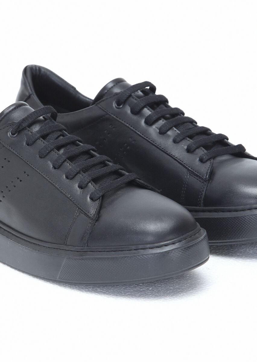Black Leather Sneaker - 3