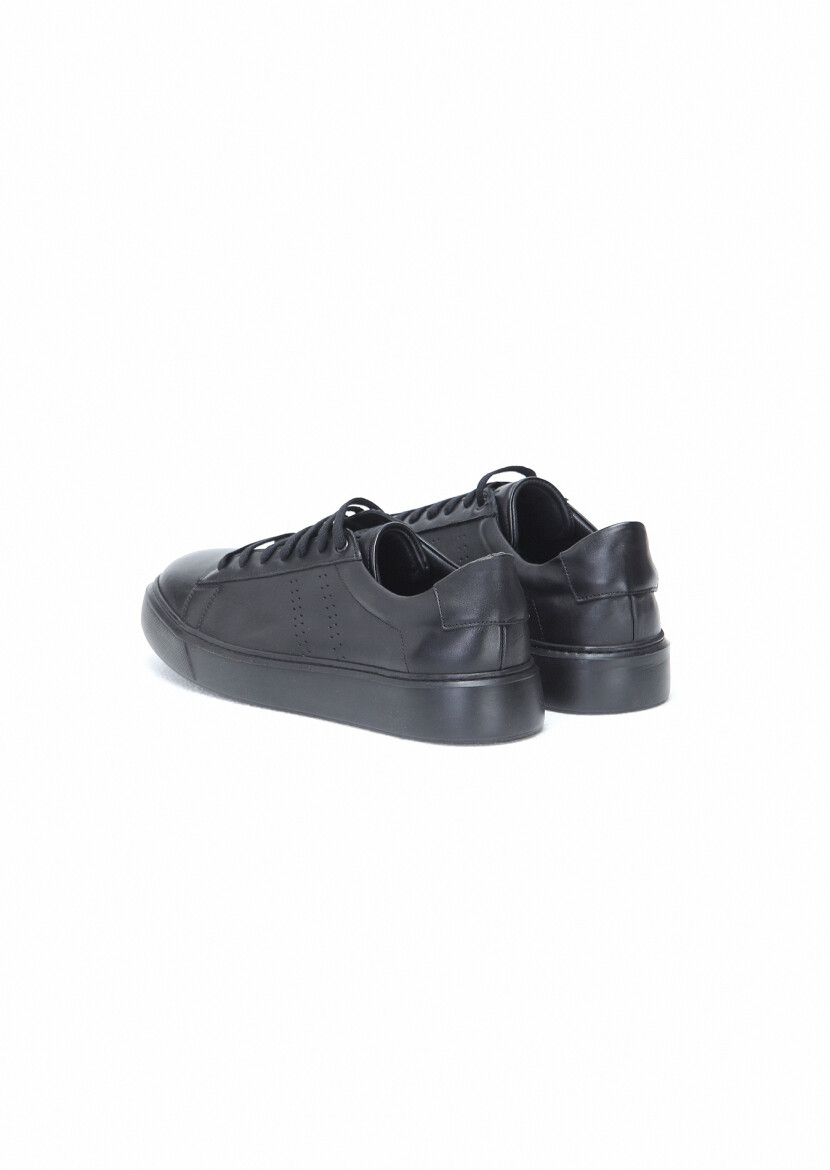 Black Leather Sneaker - 4