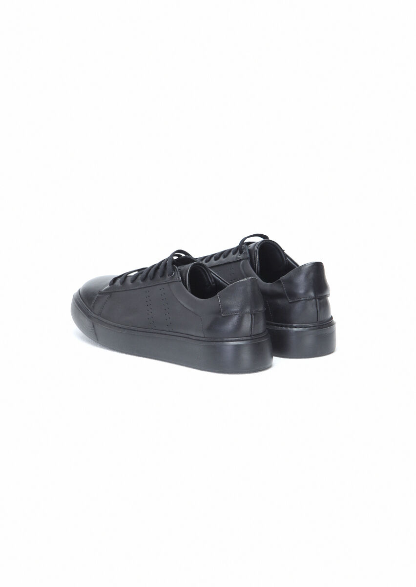 Black Leather Sneaker - 4