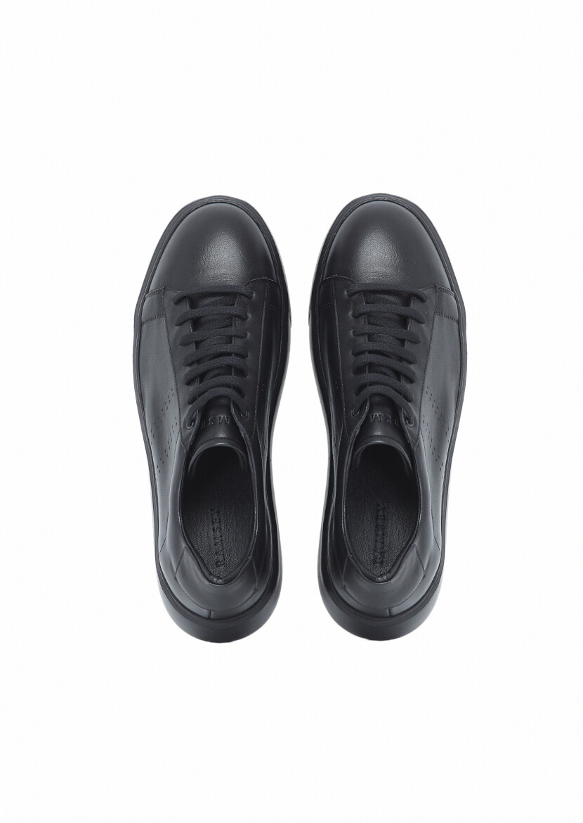 Black Leather Sneaker - 6