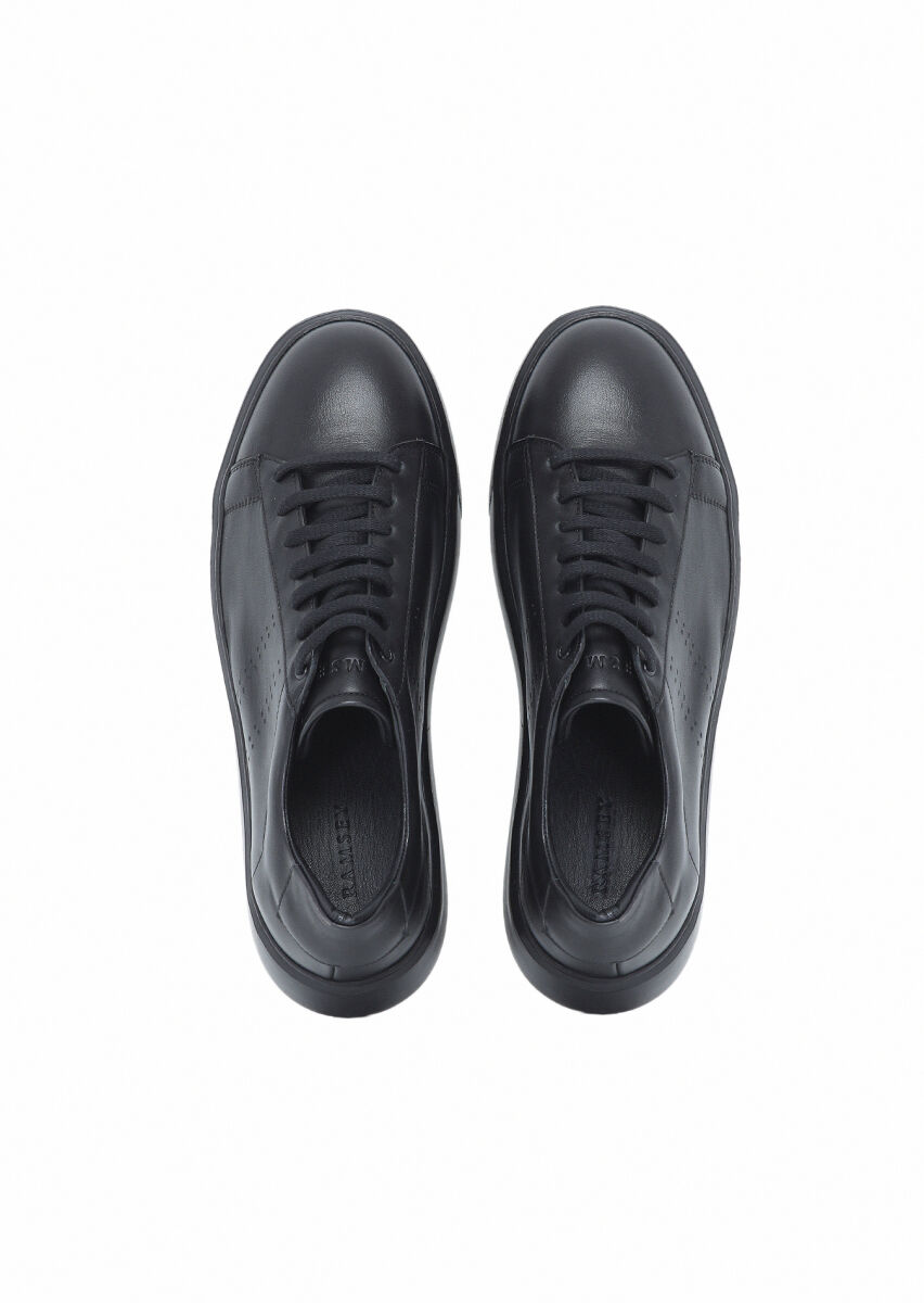 Black Leather Sneaker - 6