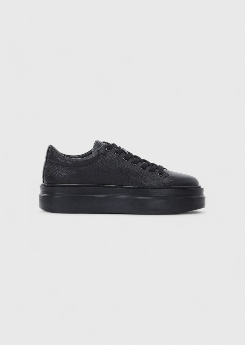 Black Leather Sneaker - RAMSEY