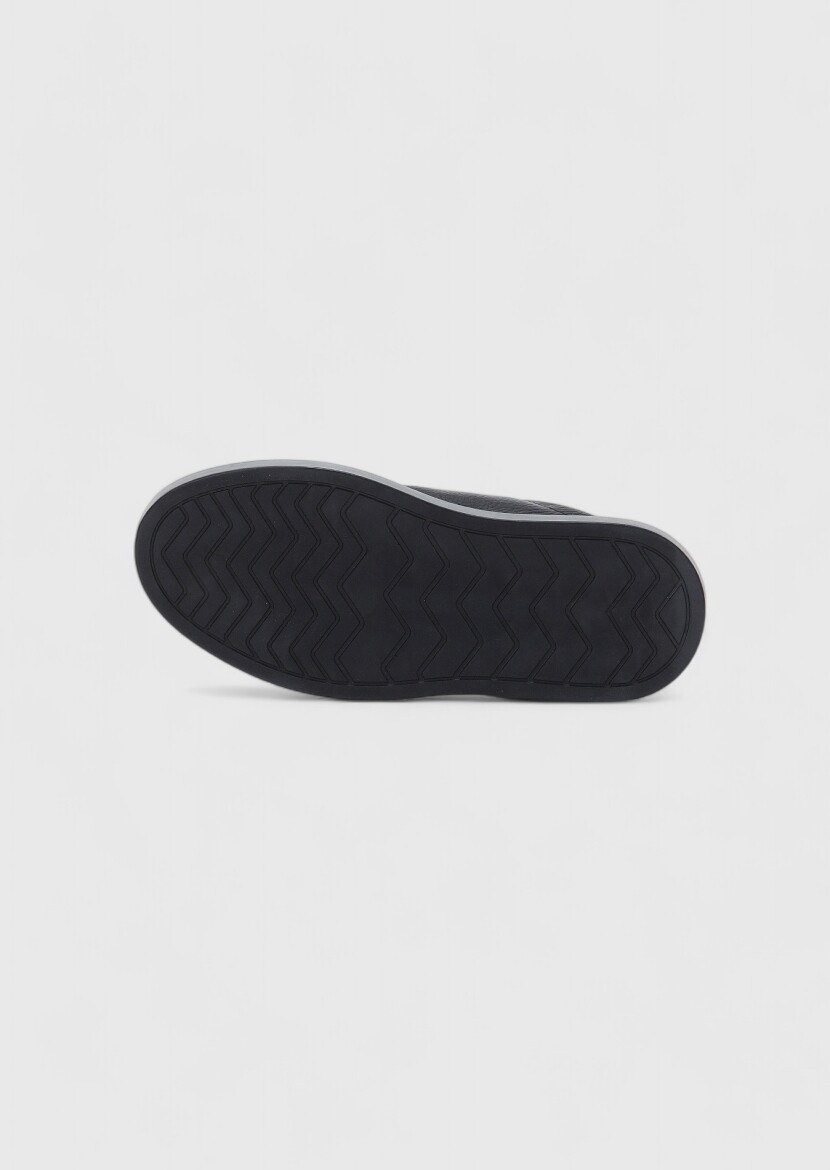 Black Leather Sneaker - 5