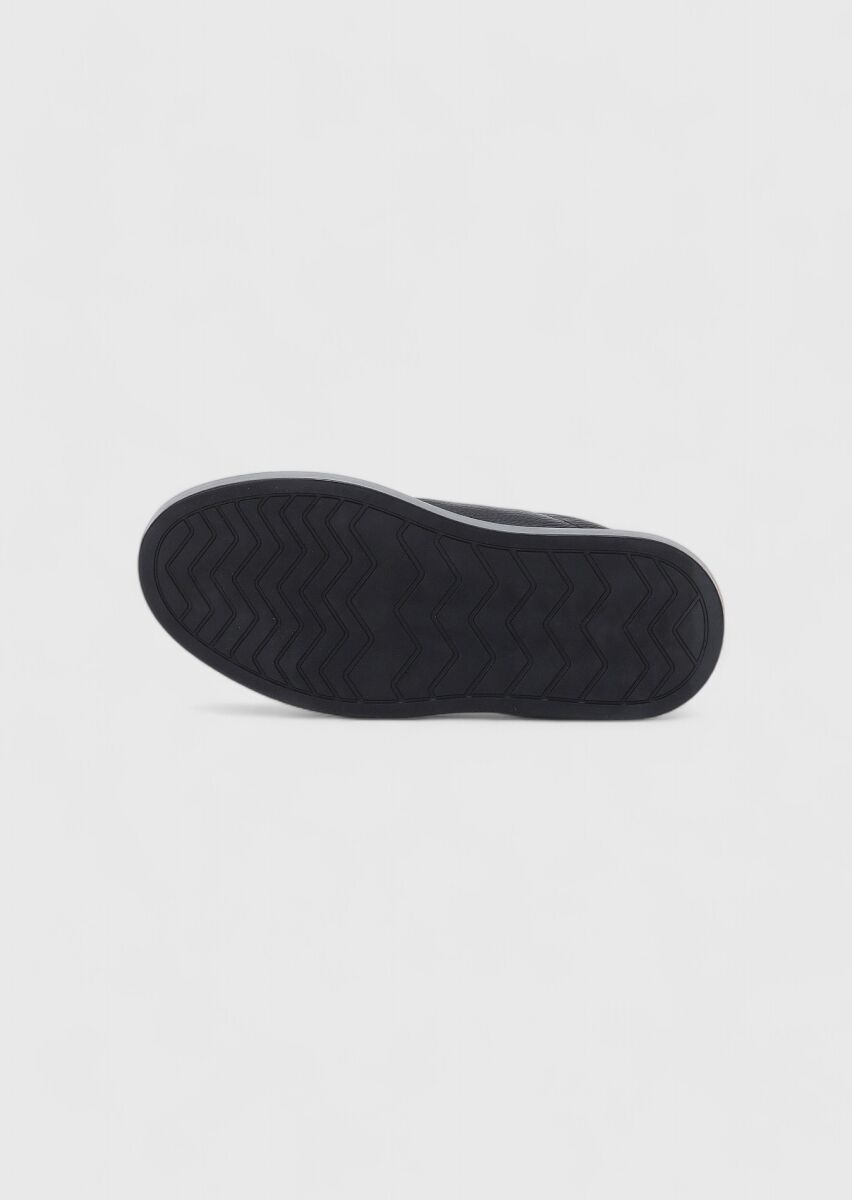 Black Leather Sneaker - 5