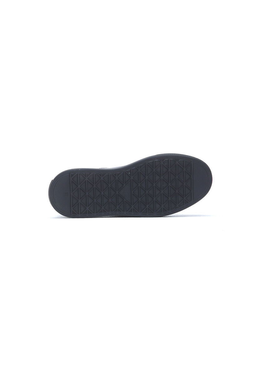 Black Leather Sneaker - 5