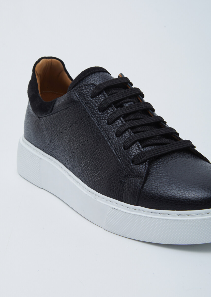 Black Leather Sneaker 