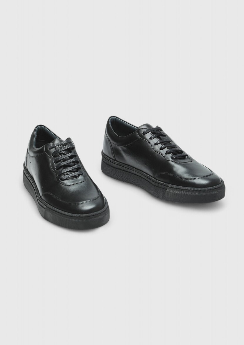 Black Leather Sneaker - 3