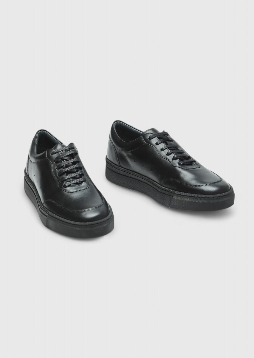 Black Leather Sneaker - 3