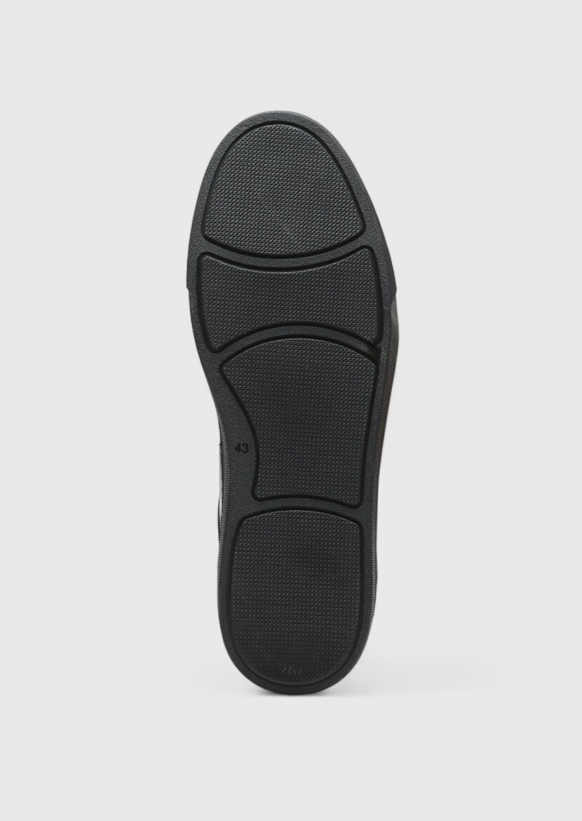 Black Leather Sneaker - 4