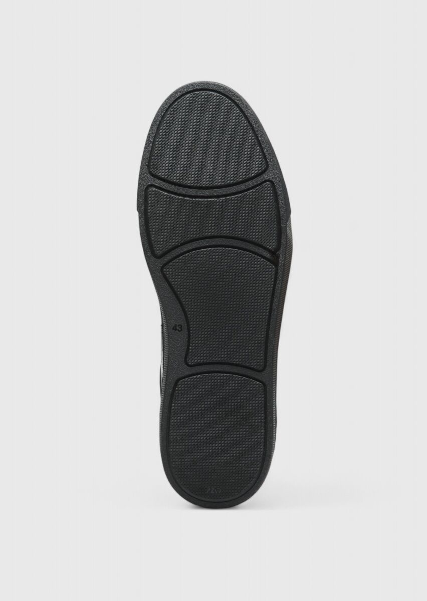 Black Leather Sneaker - 4