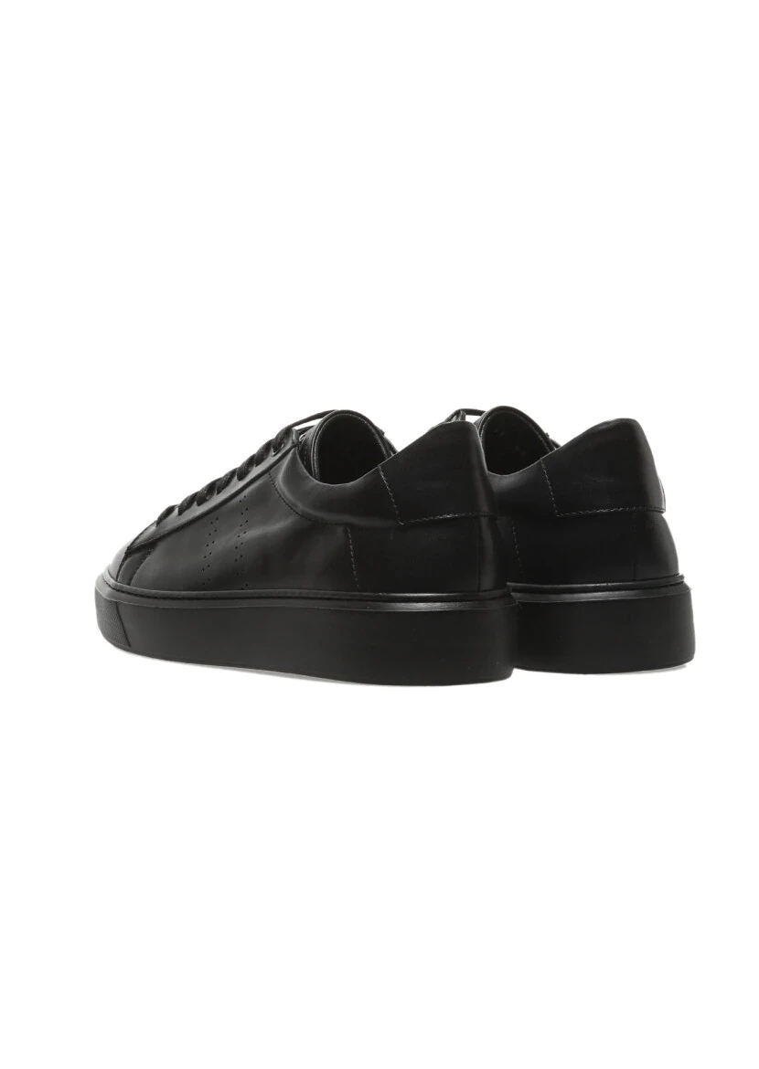 Black Leather Sport Sneaker - 4