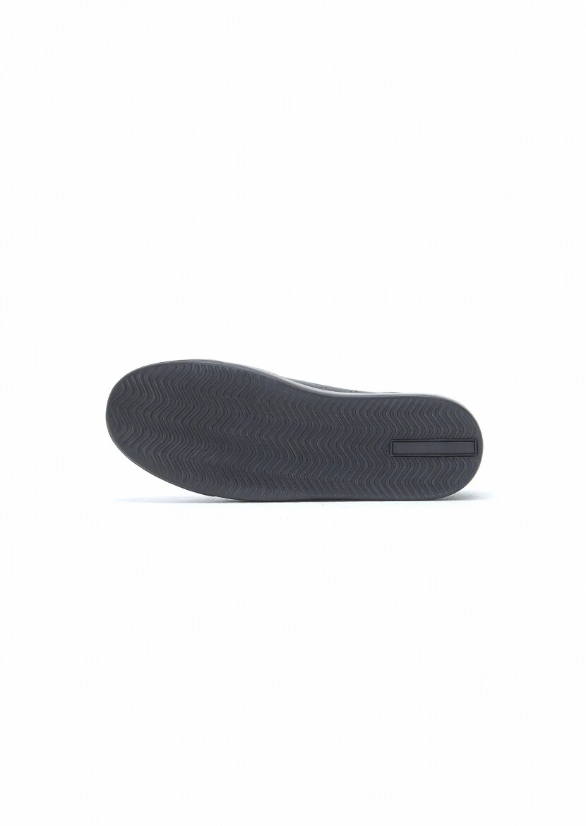 Black Leather Sport Sneaker - 5