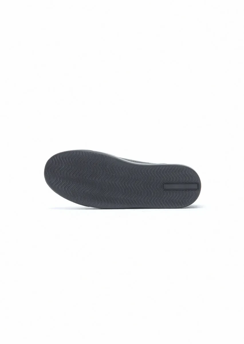 Black Leather Sport Sneaker - 5