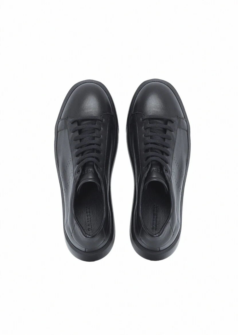 Black Leather Sport Sneaker - 6