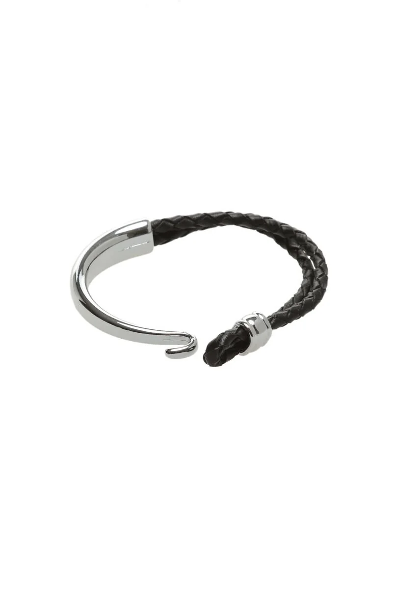 Black Leather Wristband - 2
