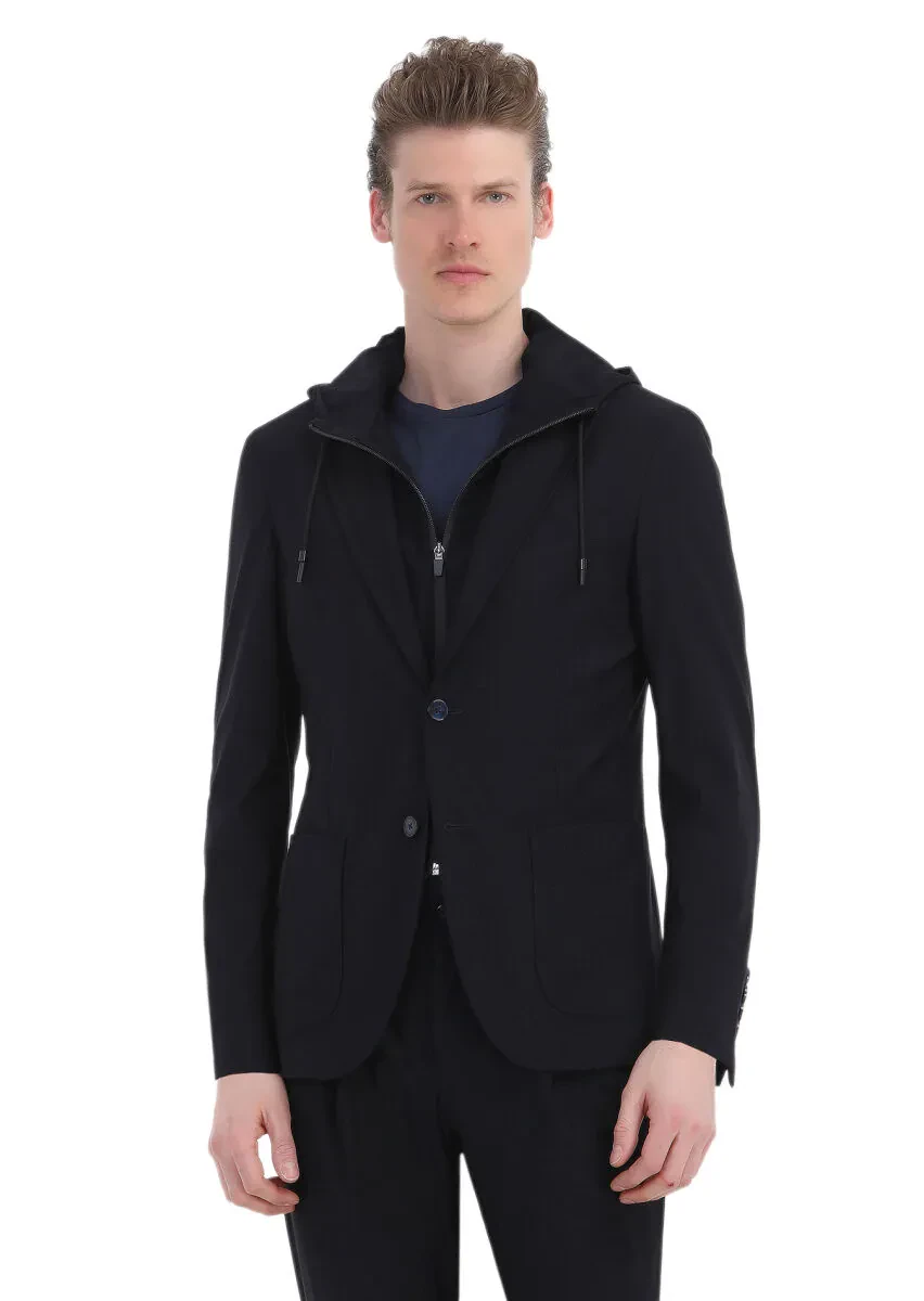 Black Micro Comfort Fit Suit - 2