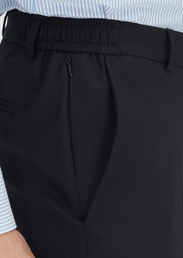 Black Micro Modern Fit Wool Blended Suit - 5