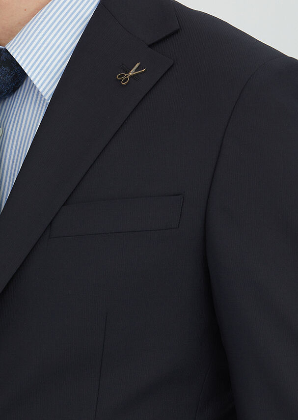 Black Micro Modern Fit Wool Blended Suit - 3