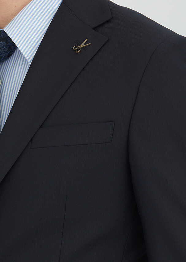 Black Micro Modern Fit Wool Blended Suit - 3