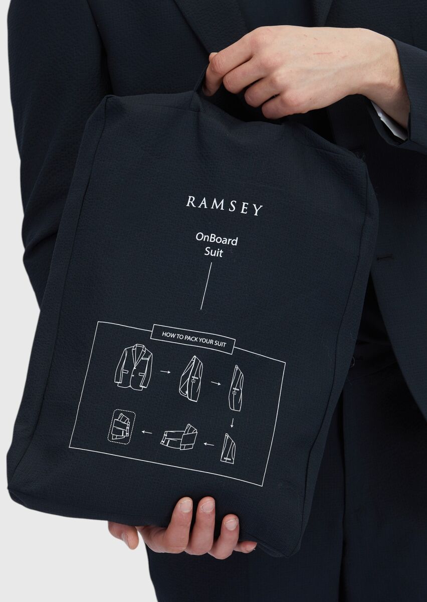 Black Micro Modern Fit Wool Blended Suit - 5