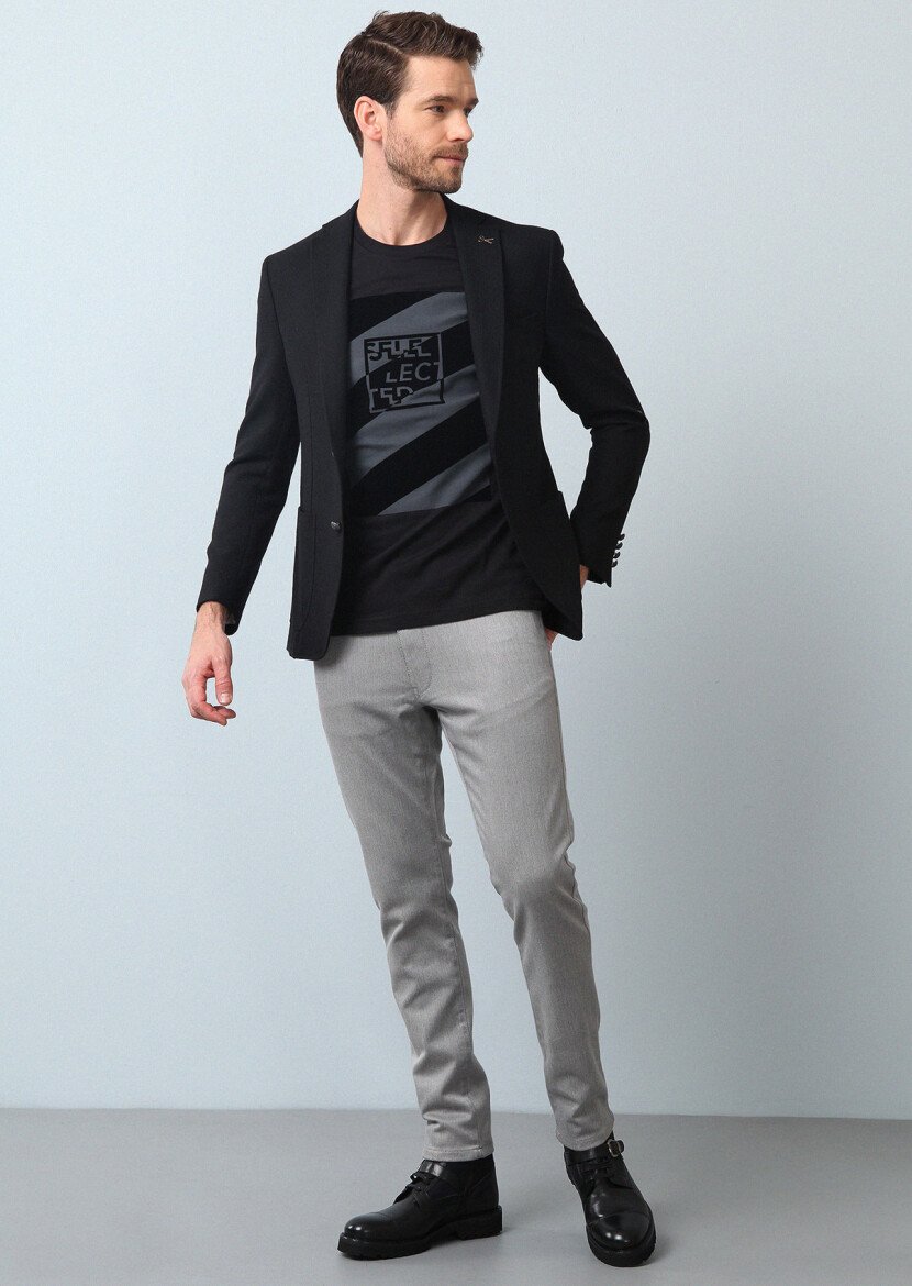 Black Micro Zeroweight Slim Fit Wool Blended Jacket - 4