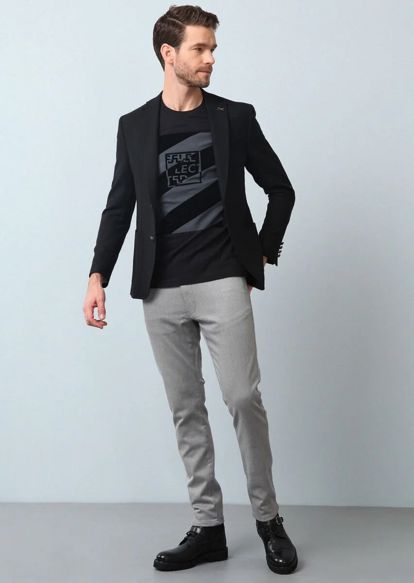 Black Micro Zeroweight Slim Fit Wool Blended Jacket - 4
