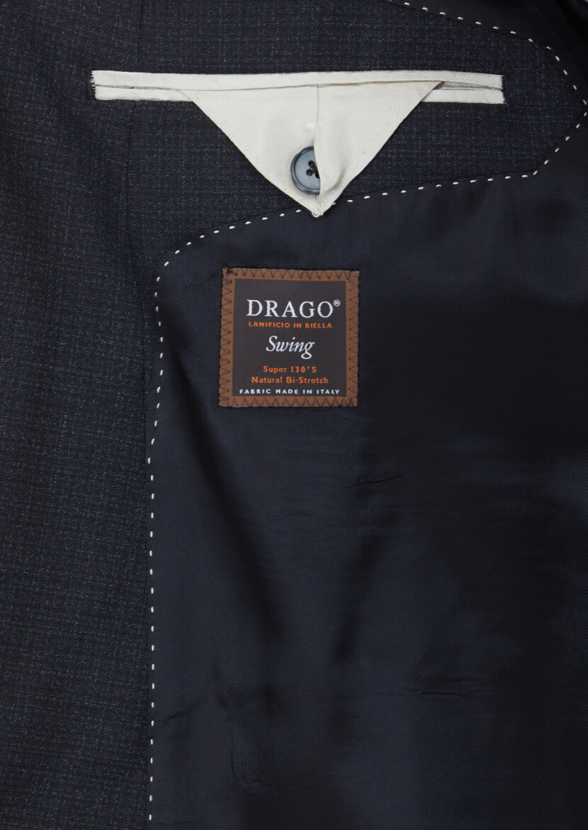 Black Micro Zeroweight Slim Fit Wool Blended Suit - 6