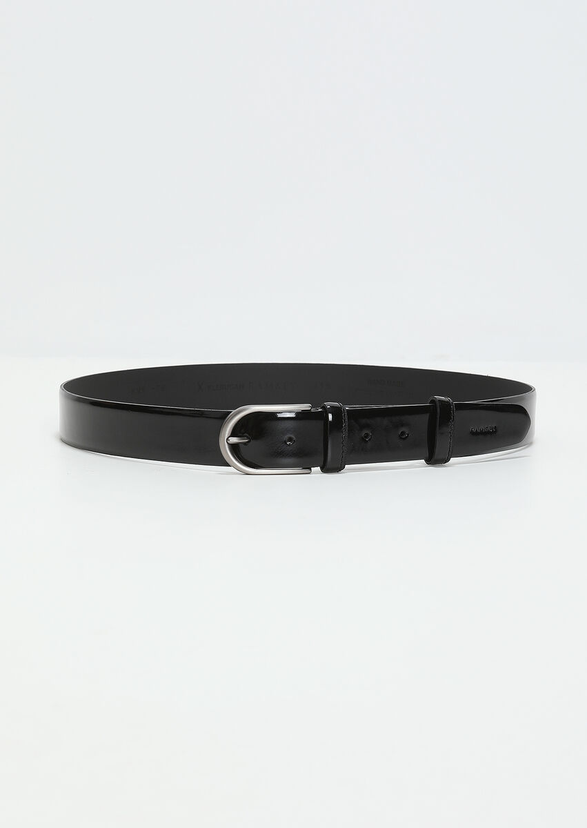 Black Patent Leather Belt - 1